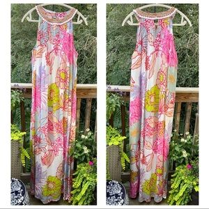 Anthropologie Embellished Embroidered Halter Maxi Dress - RARE, Sold Out